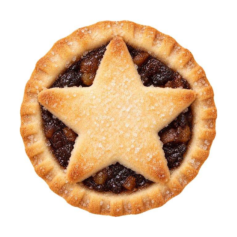 Lottie Shaw's Traditional Mince Pies Box of Four, top view