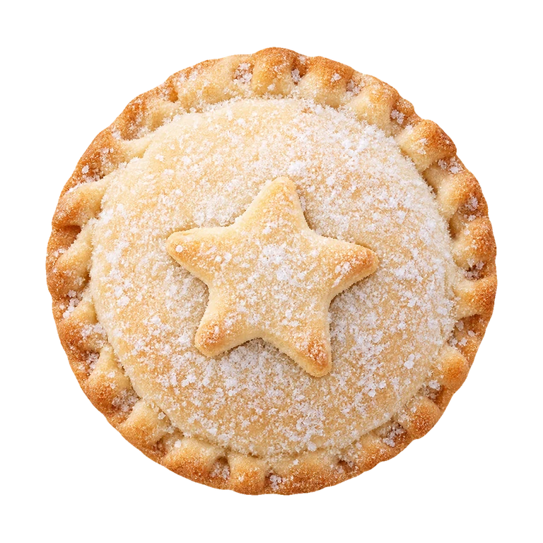 Authentic Bread Company Luxury Mince Pies with All Butter Pastry (pack of 4), top view
