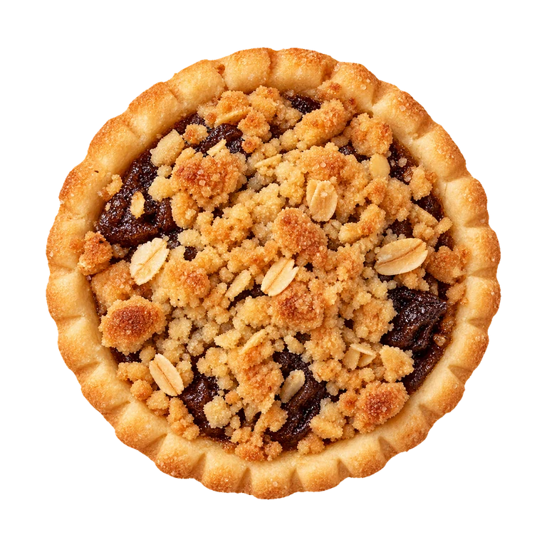 Blacker Hall Farm Crumble Topped Mince Pies, top view