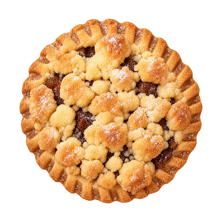 Tesco Tesco Finest 4 Crumble Topped Mince Pies, top view