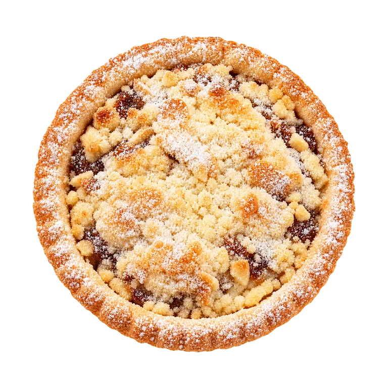 Wilfreds Pies Amaretto Almond Crumble Mince Pies, top view