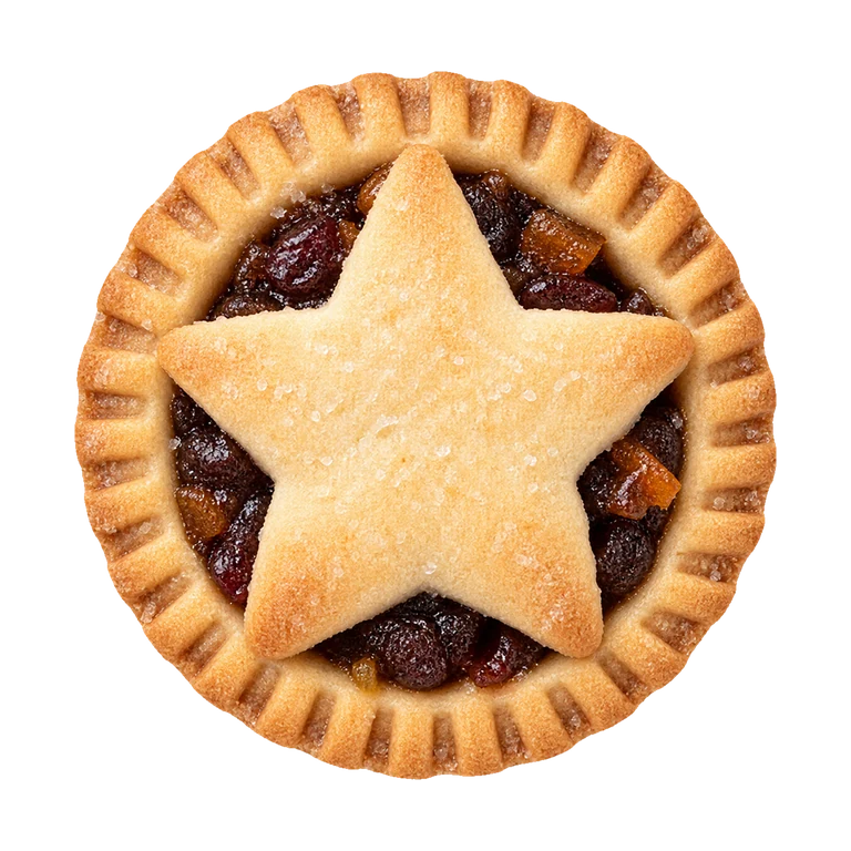 Abel & Cole Orange, Cranberry & Port Mince Pies (Pack of 6), top view