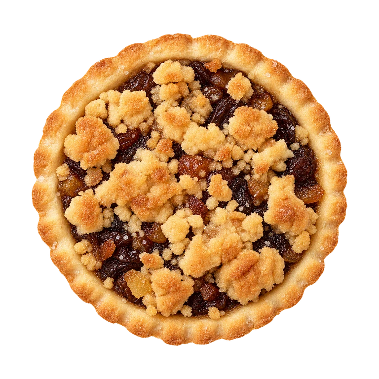 Holmes Bakery Crumble Top Mince Pies, top view
